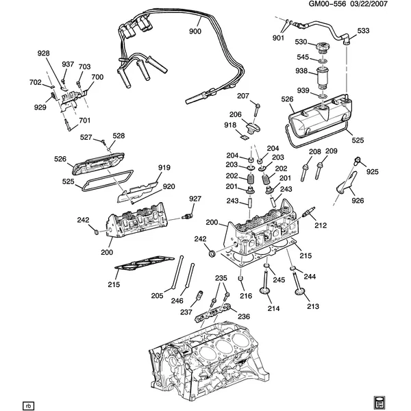 ENGINE ASM-3.4L V6 PART 2 CYLINDER HEAD & RELATED PARTS (LNJ/3.4F)