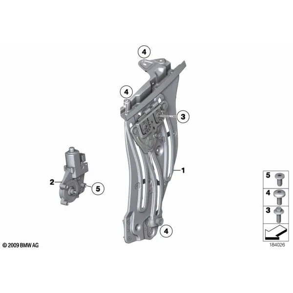 Механизм перемещения стекла двери Зд