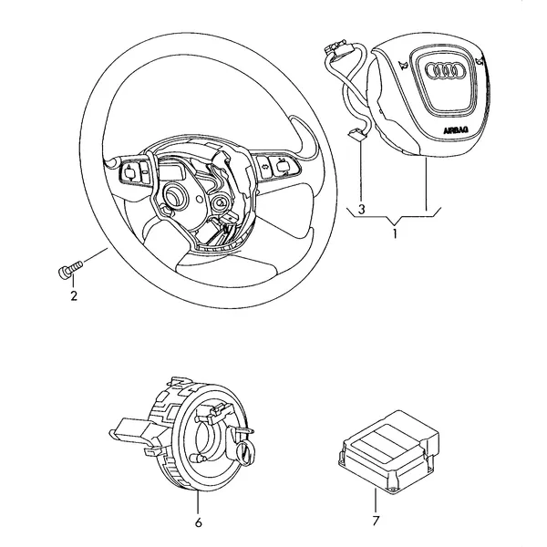 Модуль подуш. безоп. для руля Отдельные детали F >> 4F-8-041 245*