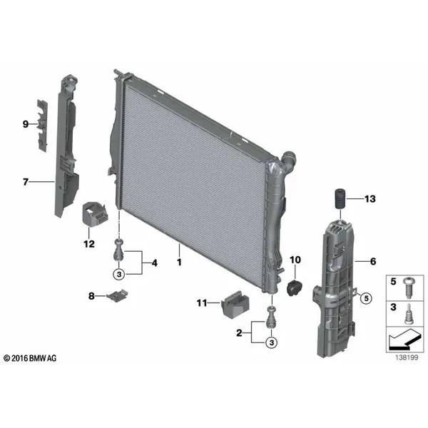 Элементы крепл.радиатора водян.охлажд.