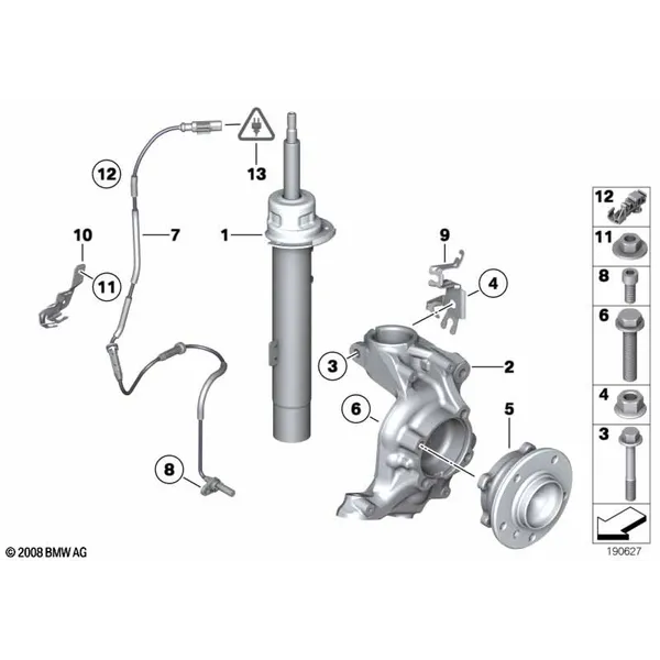 Ам.стойка Пд/повор.опора/подш.ст.колеса
