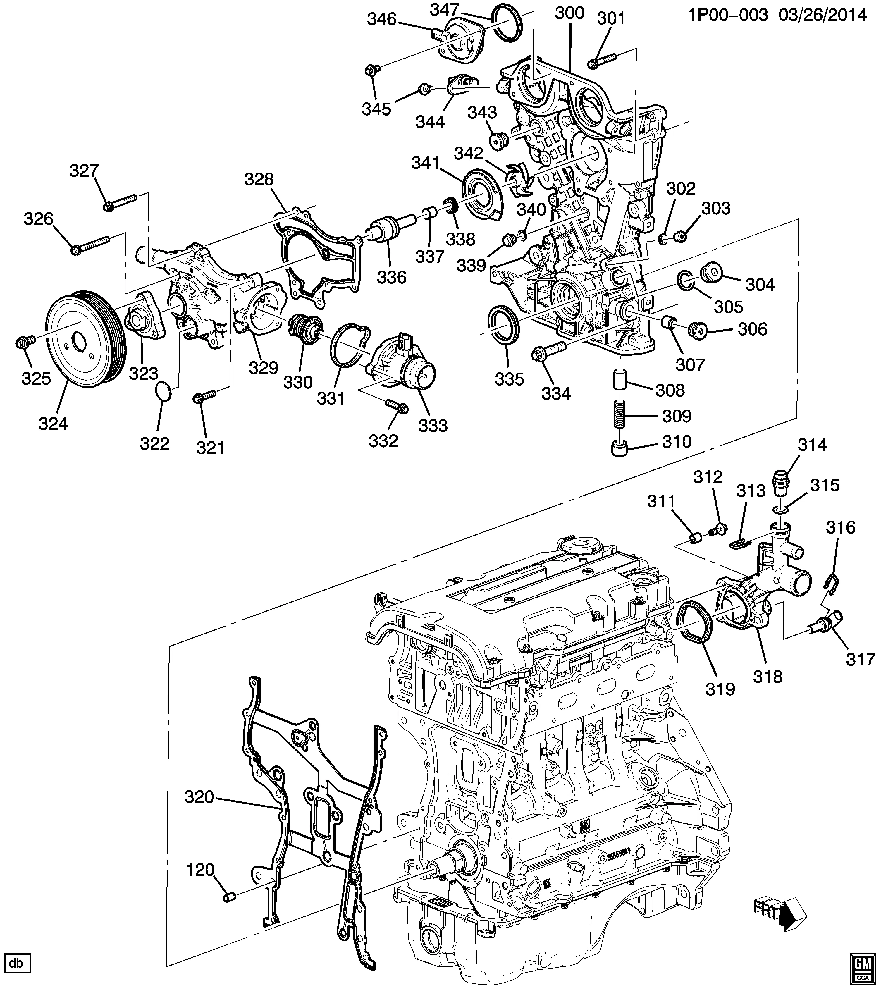 ENGINE ASM-1.4L L4 PART 3 FRONT COVER & COOLING (LUJ/1.4C)