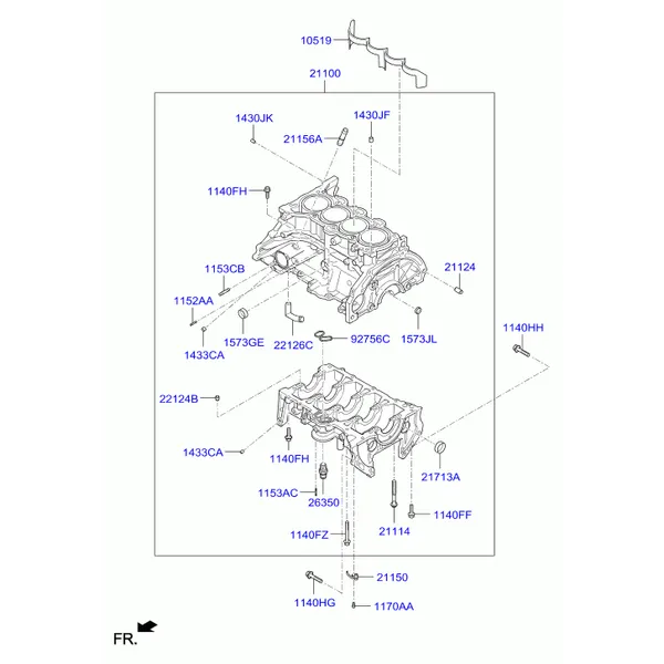 блок цилиндров в сборе