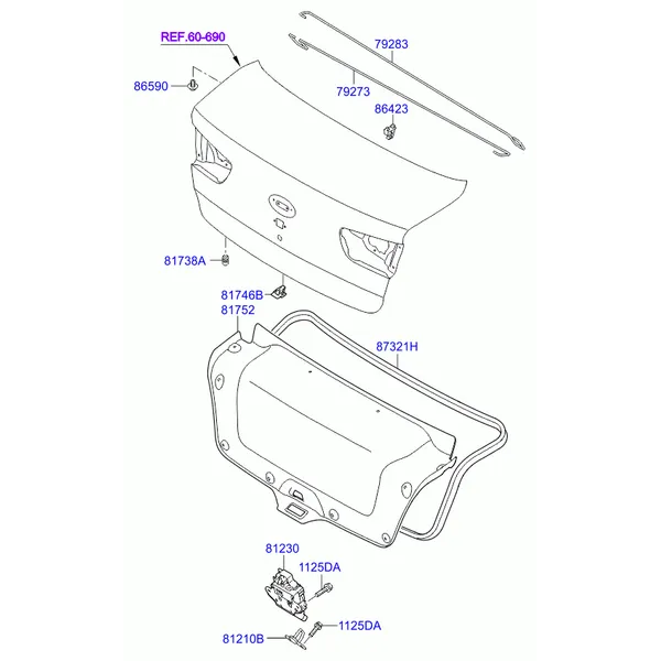 Облицовка крышки багажного отделения