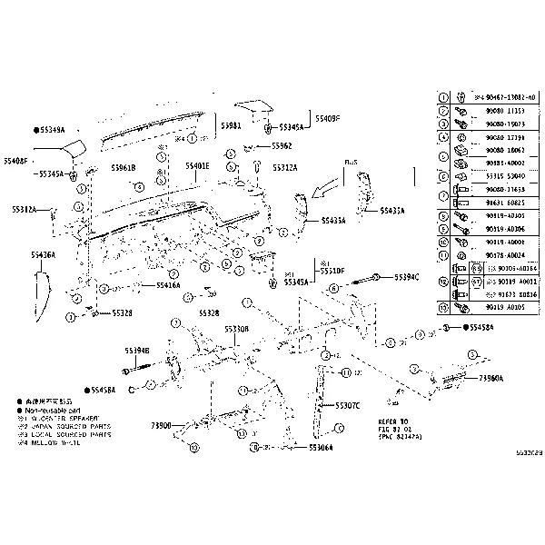 INSTRUMENT PANEL & GLOVE COMPARTMENT