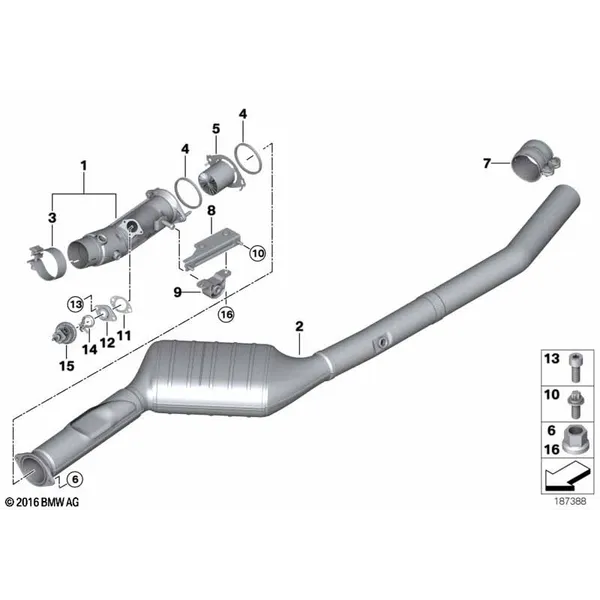 Катализатор/передний доп.глушитель