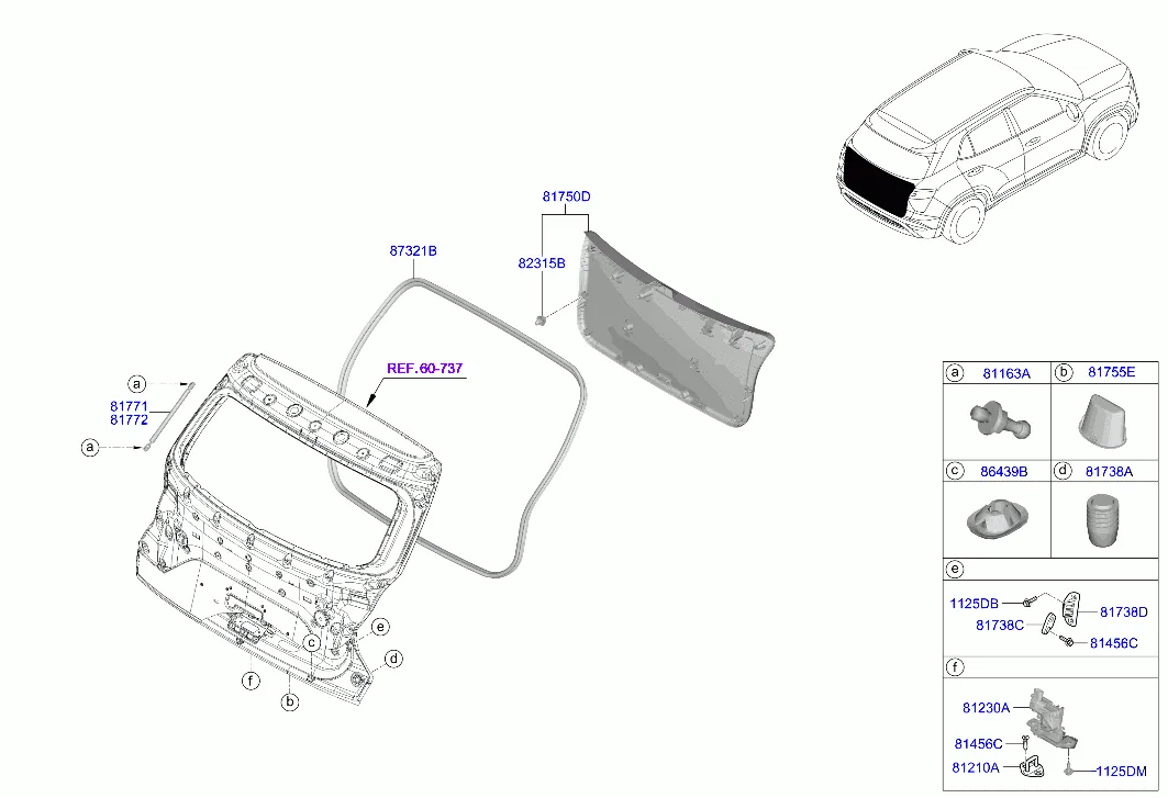 отделка двери багажника