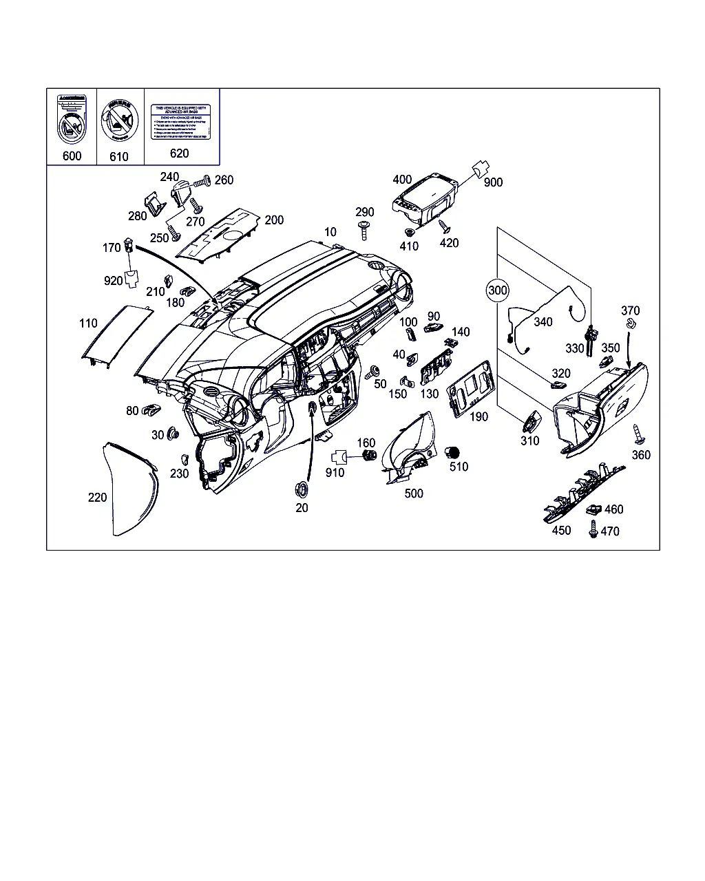 ПЕРЕДНЯЯ ПАНЕЛЬ И ВЕЩЕВОЙ ЯЩИК С ПОДУШКОЙ БЕЗОПАСНОСТИ ПЕРЕДН.ПАССАЖИРА
