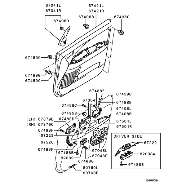 ДВЕРИ - ОТДЕЛКА ПЕРЕДН. ДВЕРЕЙ И РУЧКИ