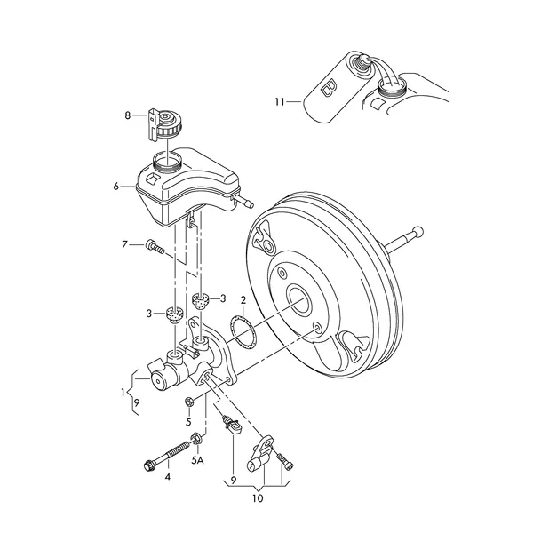 Главный тормозной цилиндр Расширительный бачок Выключатель стоп-сигналов Тормозная жидкость