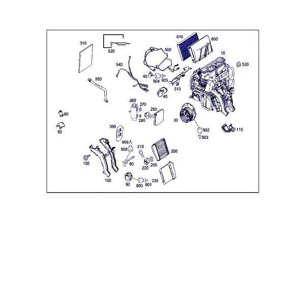КОРОБ СИСТЕМЫ КОНДИЦИОНИР. И ОТОПЛ. С ВЕНТИЛЯТОРОМ И ЖГУТОМ ЭЛЕКТРОПРОВОДКИ
