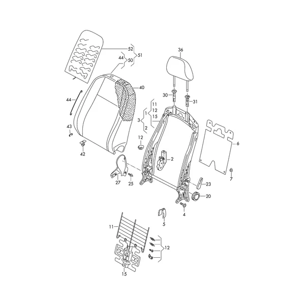 Спинка сиденья Подголовник