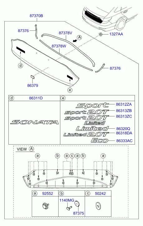 молдинг задней панели