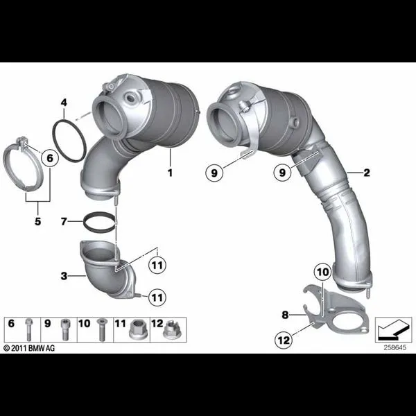 Выпускной коллектор с катализатором