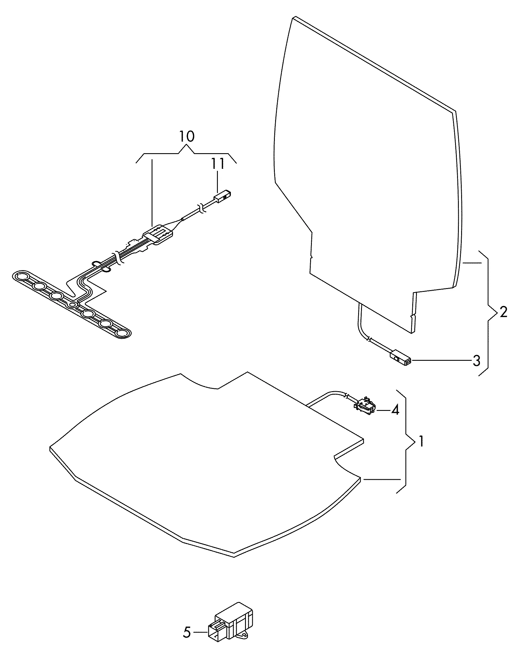 Электродетали для обогрева подушки и спинки сиденья