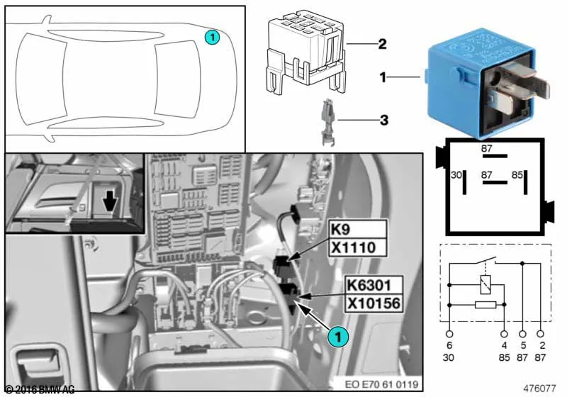 Реле топливного насоса K6301