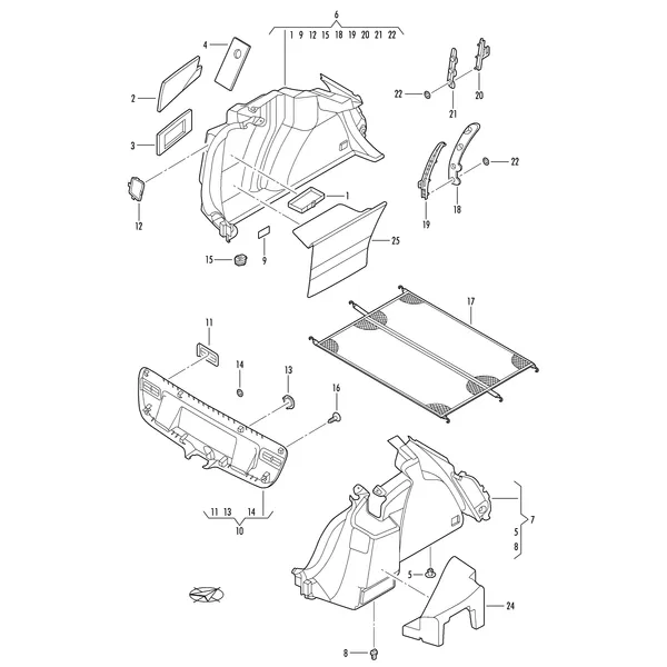 Облицовка крышки багаж. отсека Обшивки багажника