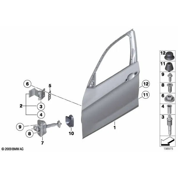 Дверь Пд, петли/ограничитель двери