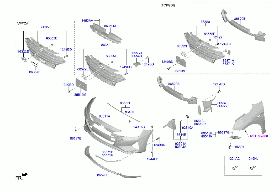 бампер передний