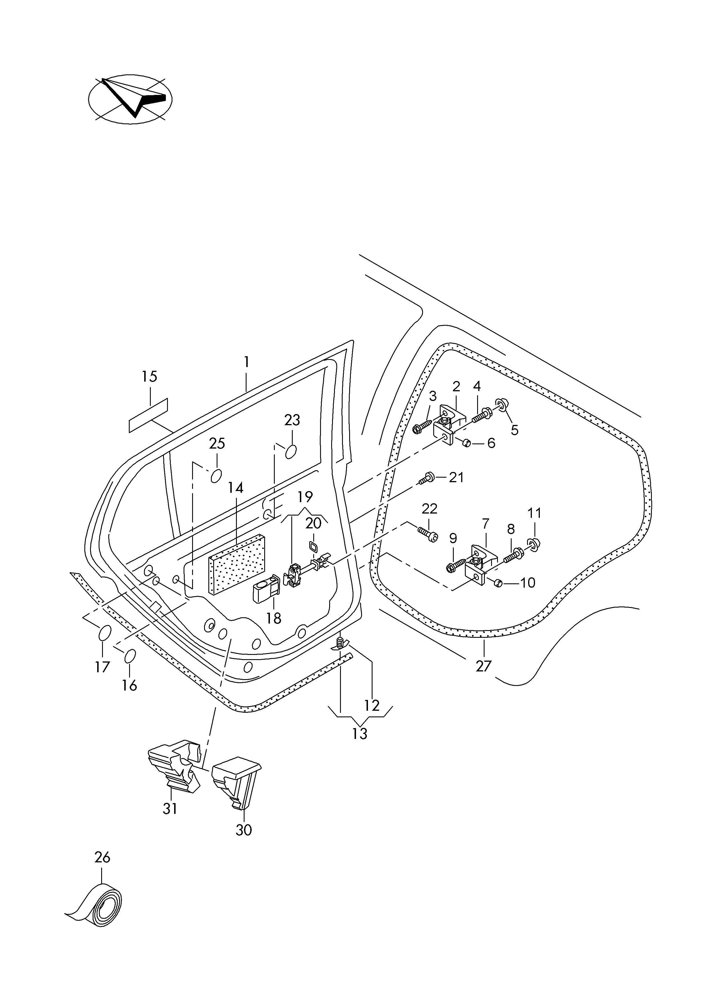 Двери Петля двери Уплотнитель двери