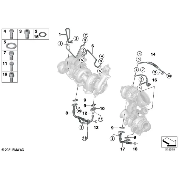 Подача масла турбонагнетателя