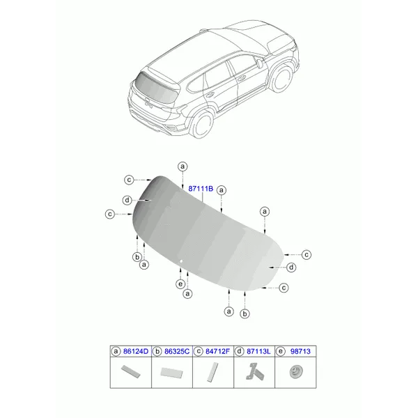 стекло заднее и молдинг