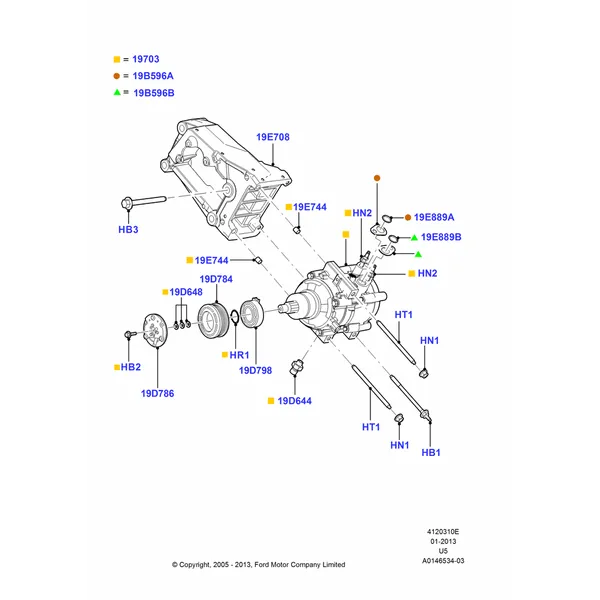 10E - Air Conditioning Condensr/Compressr, 4.0L V6 12V SOHC EFI, Less Aux Overhead Heater And A/C, Compressor Assy; 19/JUL/2005-16/DEC/2010