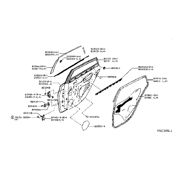 Панель задней двери и крепления