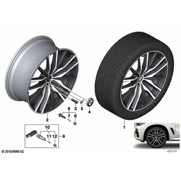 BMW л/с диск сдвоенные спицы 742M - 22"