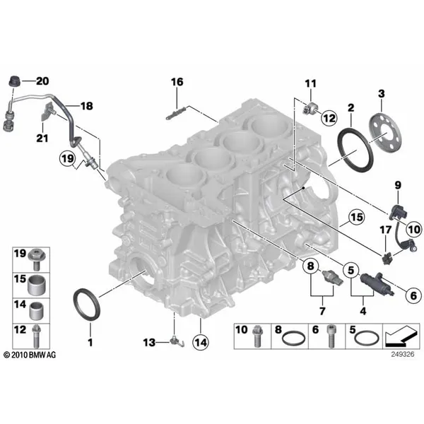 Блок цилиндров/дополнительные элементы