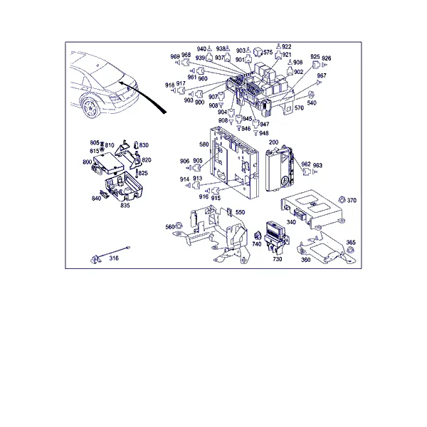 БЛОКИ УПРАВЛЕНИЯ И РЕЛЕ В БАГАЖНИКЕ