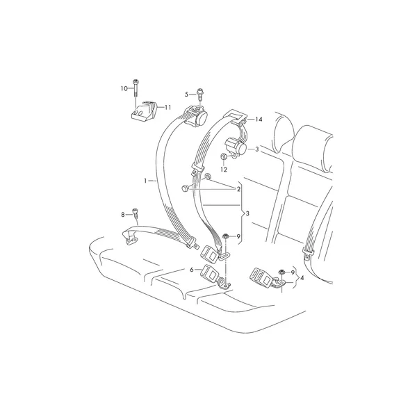 Трёхточечн. ремень безопасн.