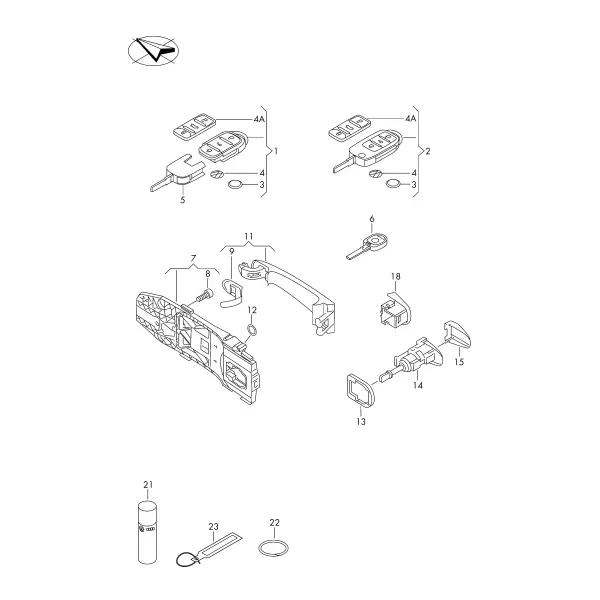 Наружная ручка двери