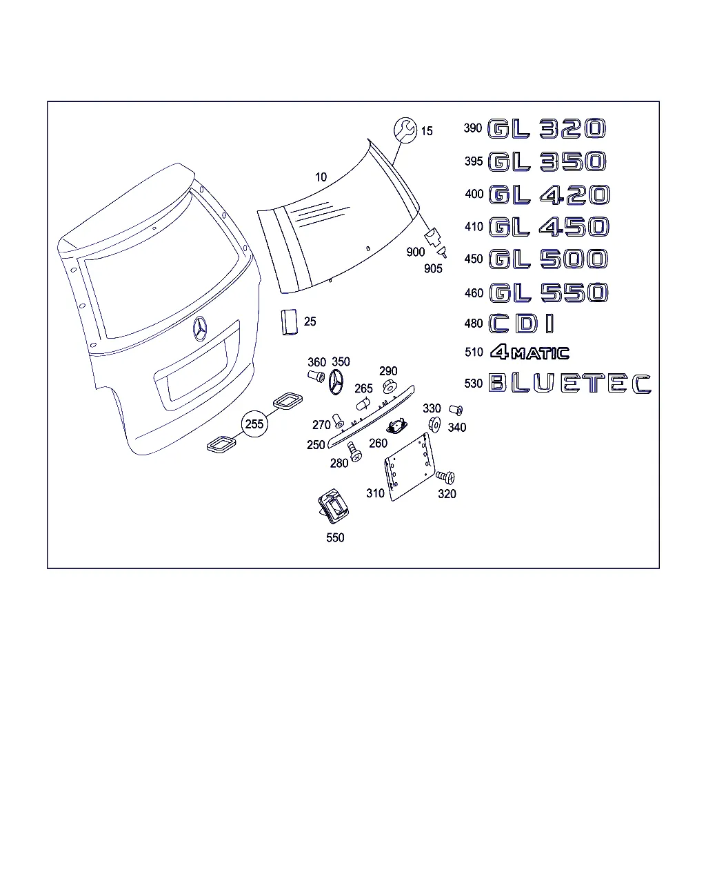 НАВЕСНЫЕ ДЕТАЛИ ДВЕРИ БАГАЖН.ОТДЕЛЕНИЯ, ОКНО БАГАЖНОГО ОТДЕЛЕНИЯ
