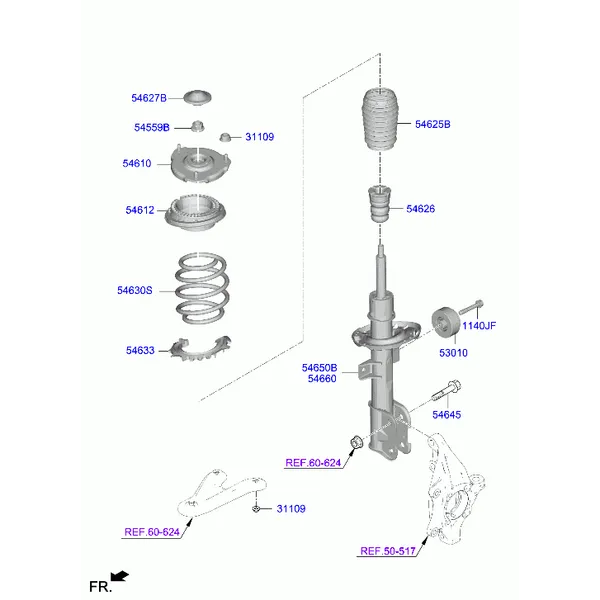 Пружина и стойка передней подвески