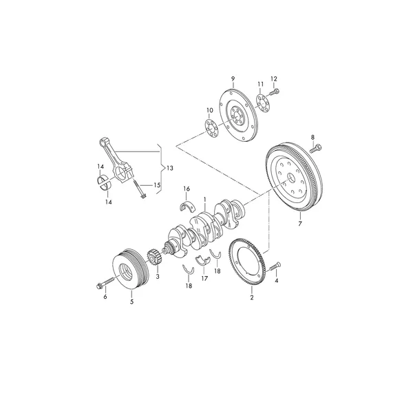 Коленчатый вал Шатун Опора