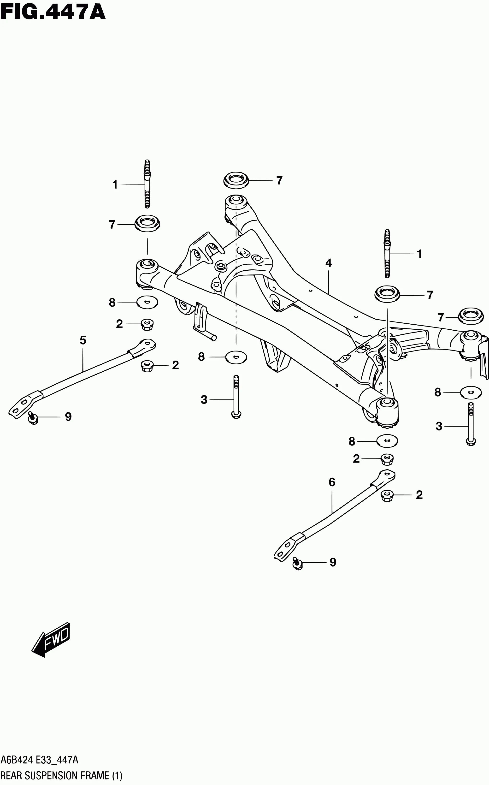 447A - РАМА ЗАДНЕЙ ПОДВЕСКИ (2WD)