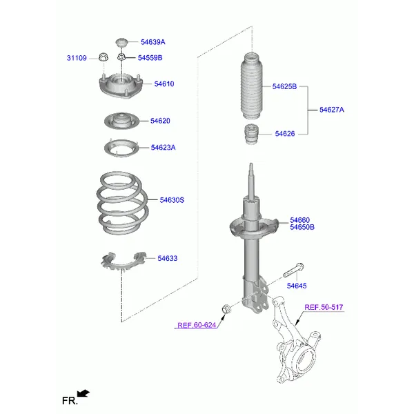 Пружина и стойка передней подвески