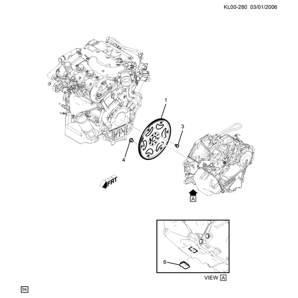 КРЕПЛЕНИЕ ДВИГАТЕЛЯ К КОРОБКЕ ПЕРЕДАЧ (LU1/3.2G, АВТОМАТИЧЕСКАЯ M98)