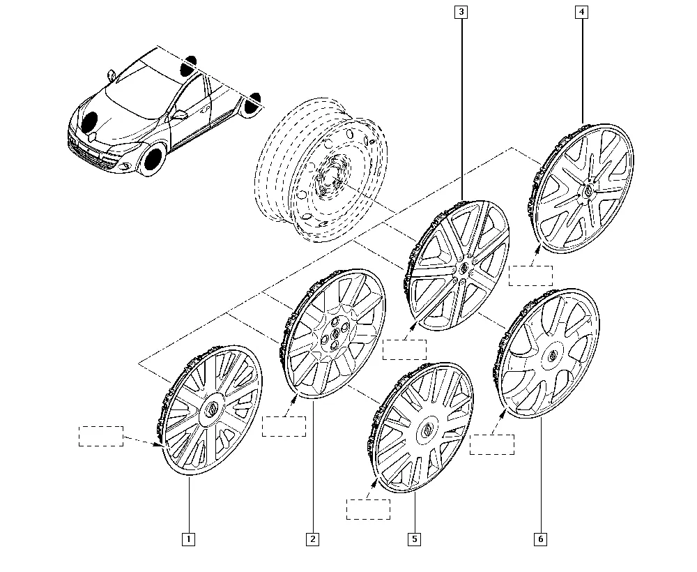 Алюминиевый колесный диск и декоративная колесная накладка (дополнительное оборудование)