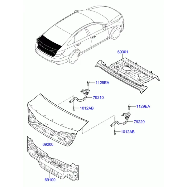 Задняя панель и крышка багажного отделения