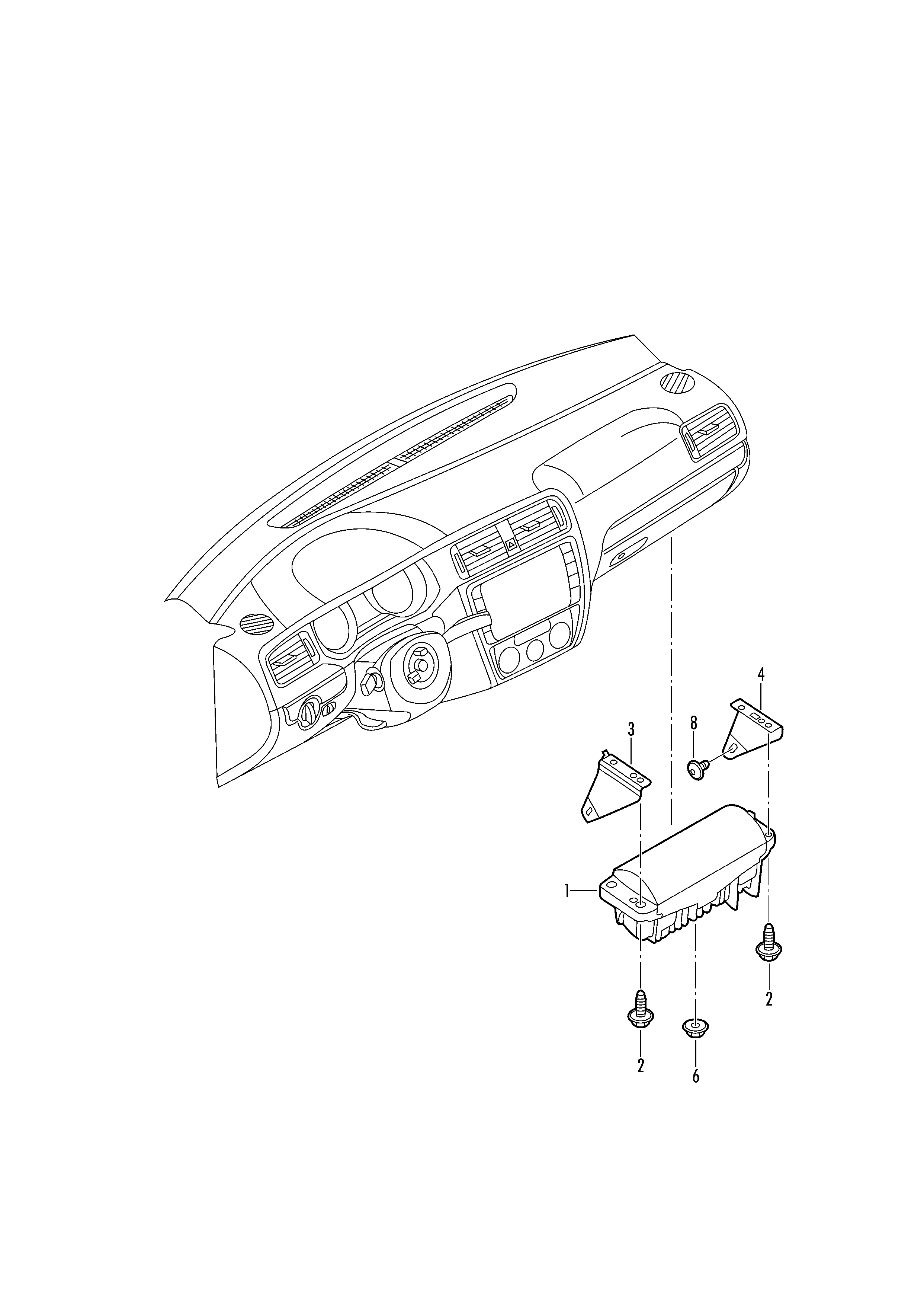 Модуль подушки безопасности (сторона переднего пассажира)