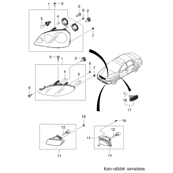 ПЕРЕДНИЙ ФОНАРЬ (5110)