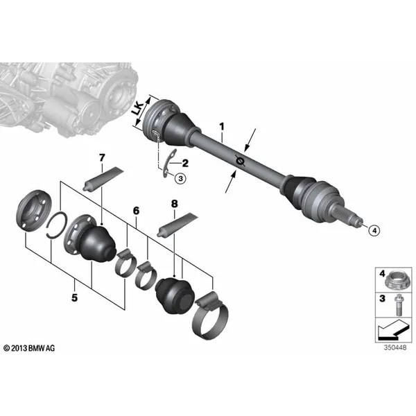 Редуктор заднего моста QMV, выходн.вал