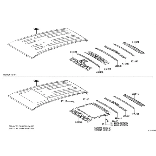 ROOF PANEL & BACK PANEL