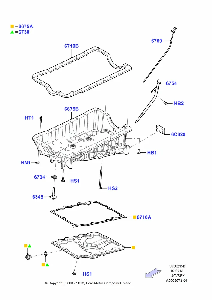 15B - Oil Pan/Oil Level Indicator, 4.0L V6 12V SOHC EFI; 13/NOV/2000-16/DEC/2010