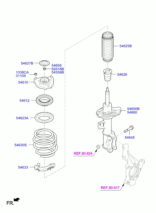 Пружина и стойка передней подвески