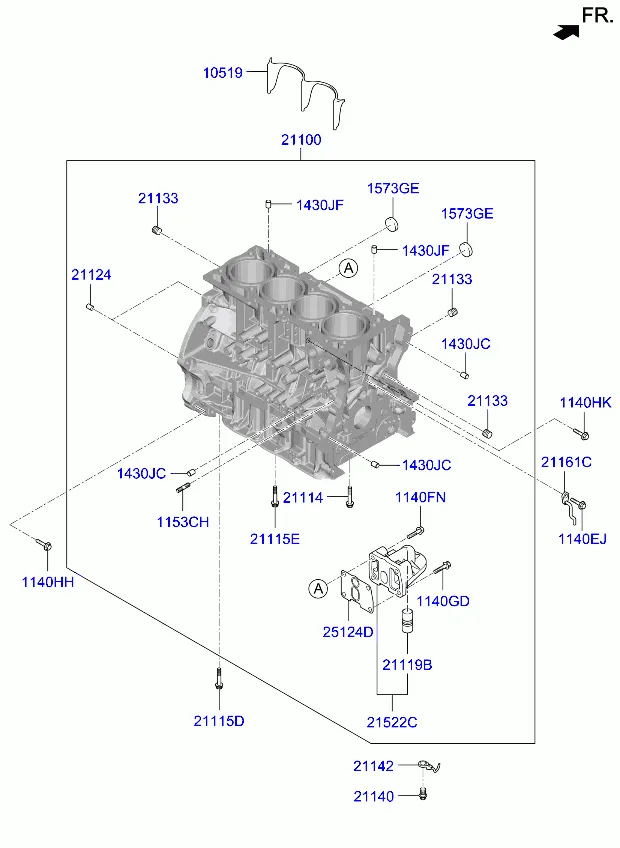 блок цилиндров в сборе