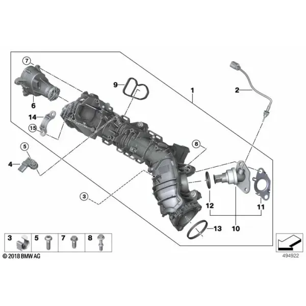 Впускной коллектор с рециркуляцией ОГ
