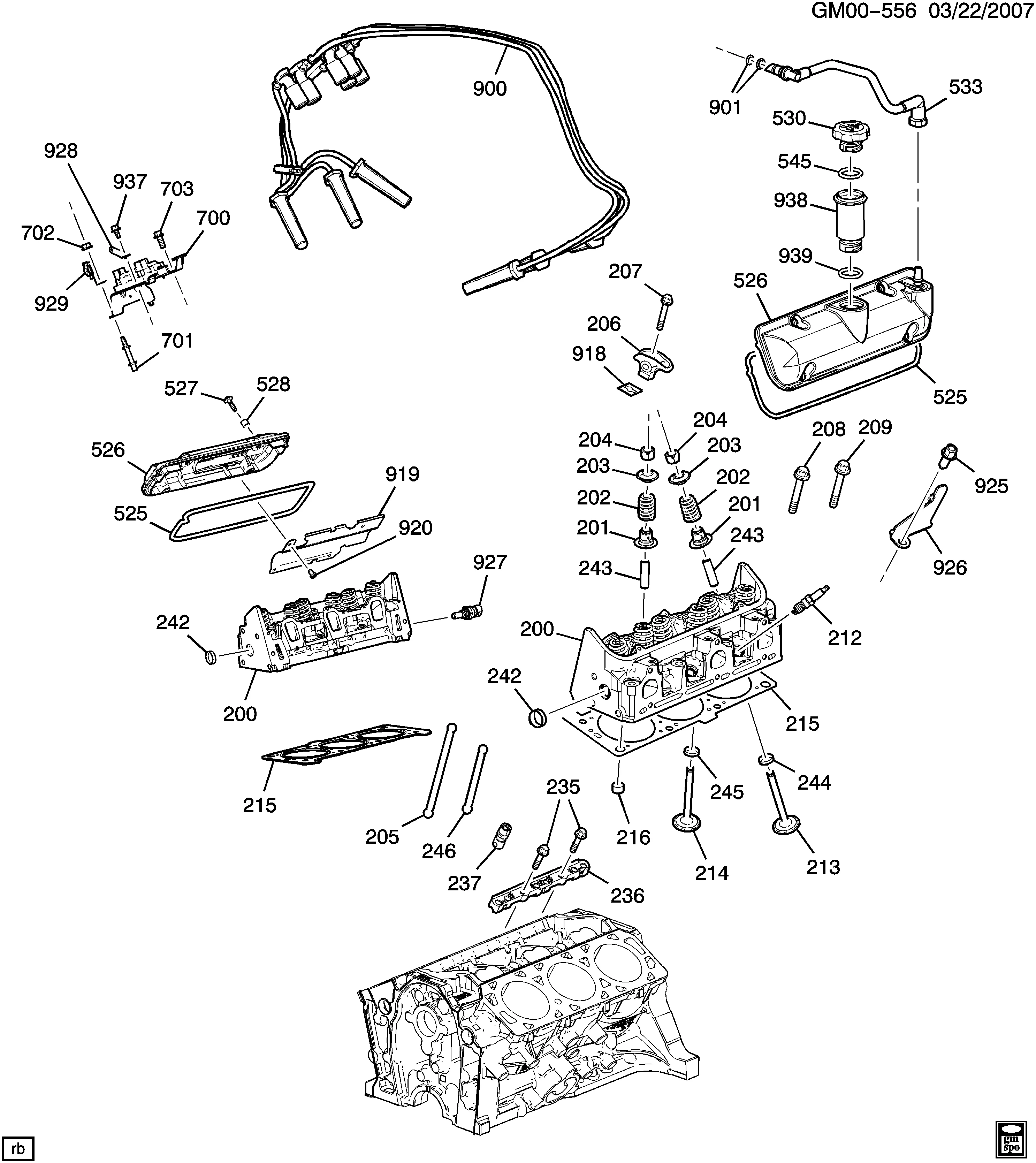 ENGINE ASM-3.4L V6 PART 2 CYLINDER HEAD & RELATED PARTS (LNJ/3.4F)